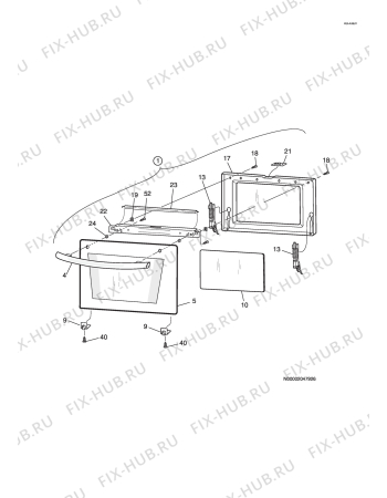 Взрыв-схема посудомоечной машины Electrolux EKE 6246 - Схема узла H10 Main Oven Door (large)